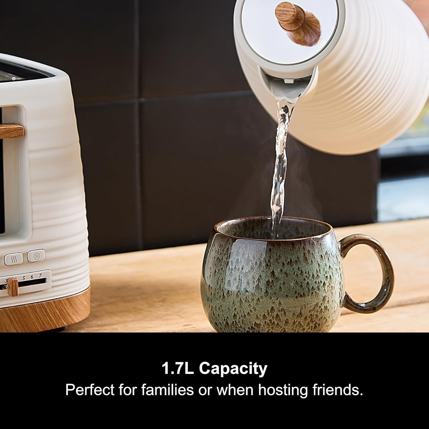 Morphy Richards Clay Range Kettle and 4 Slice Toaster in China White5