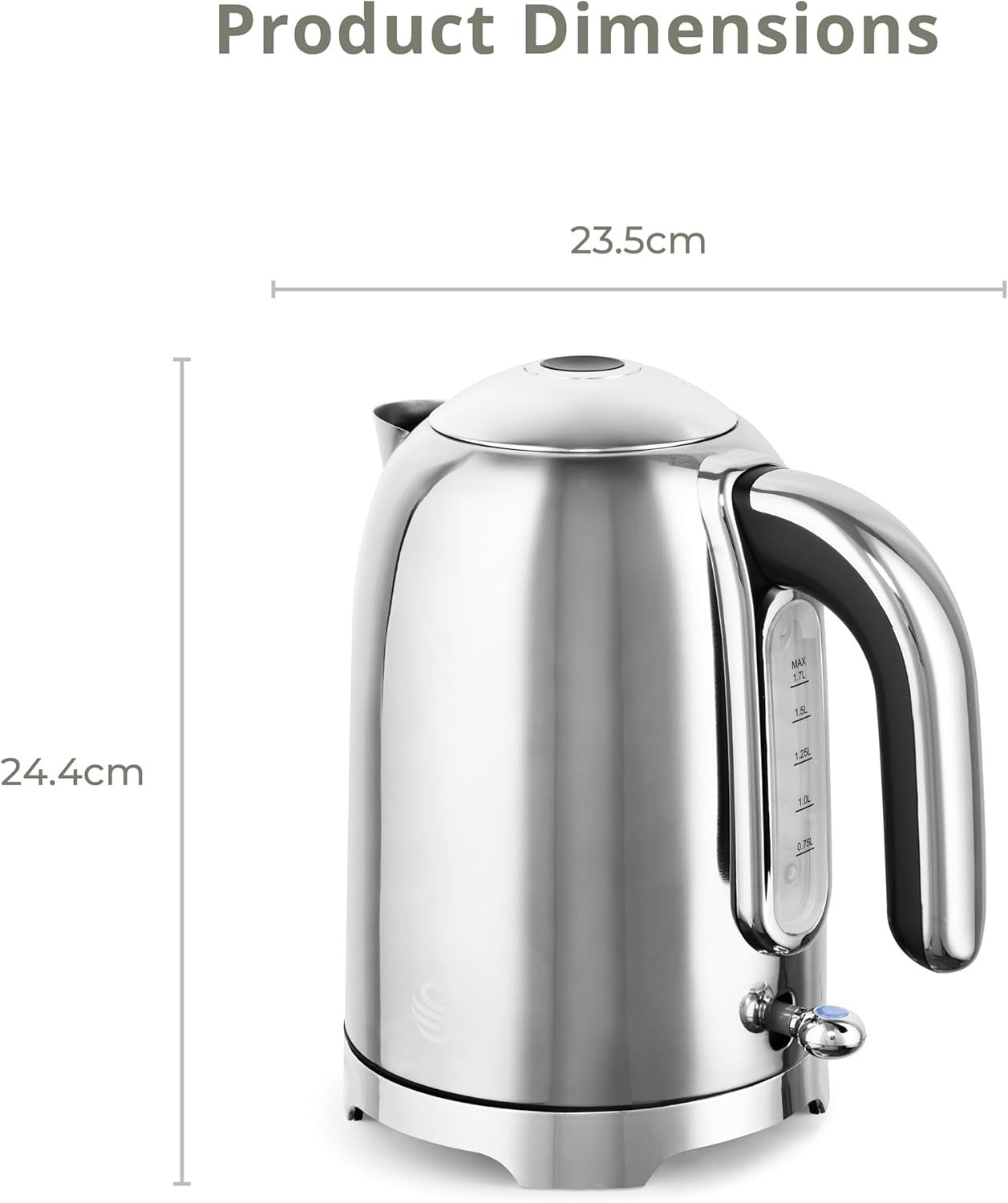 Swan Solace Stainless Steel Kettle & Toaster Silver Gloss Finish & Chrome Trim12