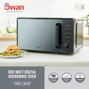 Swan Hexton Black Kettle, 2 Slice Toaster and 20L Digital Microwave Kitchen Set2