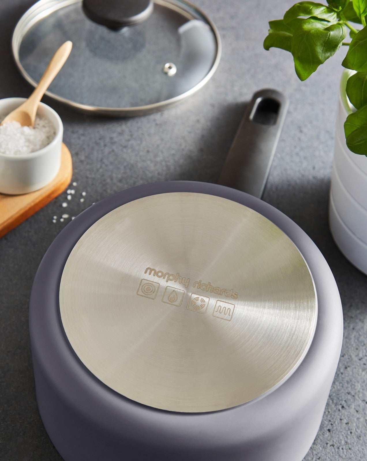 Morphy Richards Pan Set Grey Recycled Aluminium 5 Piece Cookware Set 8595038