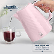 Swan Windsor Pink 1.7L 3kW Rapid Boil Kettle Cordless SK14611PNK Chrome Accents5