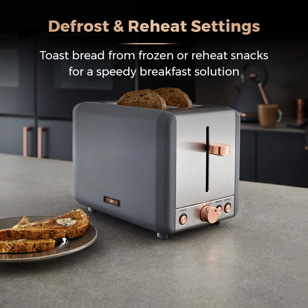 Tower Cavaletto Grey Jug Kettle Toaster Breadbin Canisters Kitchen Roll Holder7