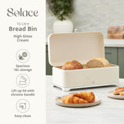 Swan Solace Cream Breadbin Canisters Kitchen Storage Set Chrome Trim1