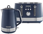 Morphy Richards Illumination Navy Peony 1.7L Jug Kettle & 4 Slice Toaster Set0