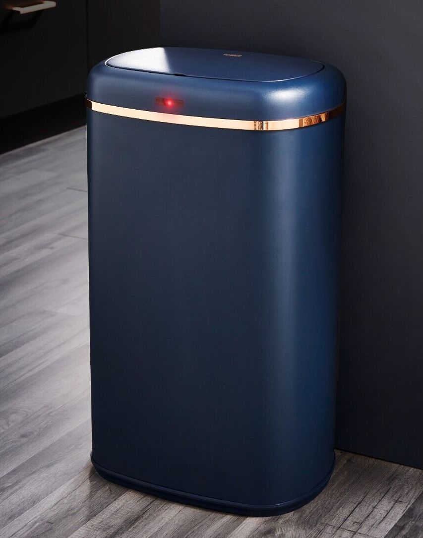 Tower Cavaletto 58L Sensor Bin in Midnight Blue & Rose Gold T838010MNB