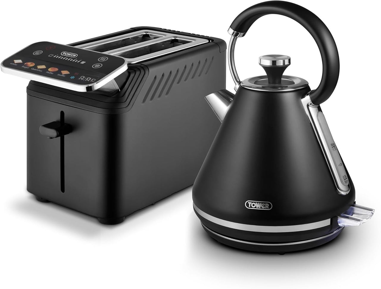 Tower Mirage Digital Kettle & Toaster Set Black Variable Temperature Control0