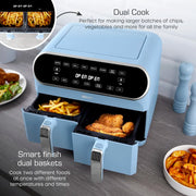 SWAN Retro Revive Blue Kettle Toaster Microwave Air Fryer Slow Cooker Set6