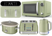 SWAN Retro Green Kettle Toaster Microwave Air Fryer Slow Cooker Kitchen Set0