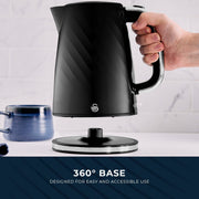 Swan Windsor Black Kettle Toaster Microwave Beadbin Canisters Kitchen Bundle9
