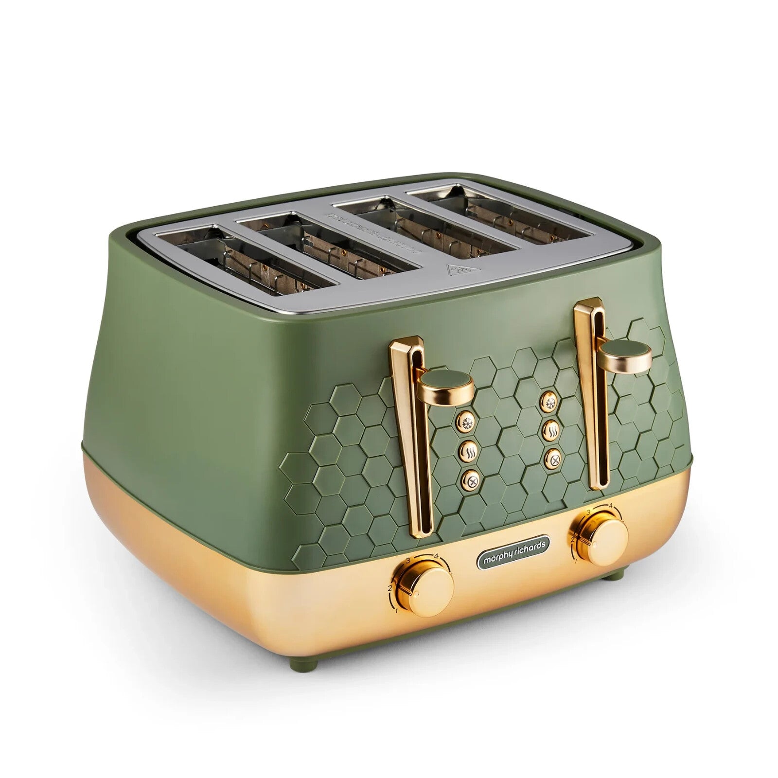 Morphy Richards Cassini 4 Slice Toaster Olivine Green & Gold 2430221