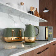 Morphy Richards Cassini Kettle Toaster Microwave Olivine Green Kitchen Bundle1