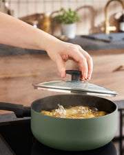 Morphy Richards 3 Piece Pan Set Green Recycled Aluminium Saucepan Set 8590008