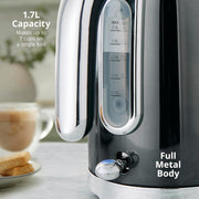 Swan Solace Graphite 1.7L Kettle Rapid Boil High Gloss Finish & Chrome Trim3