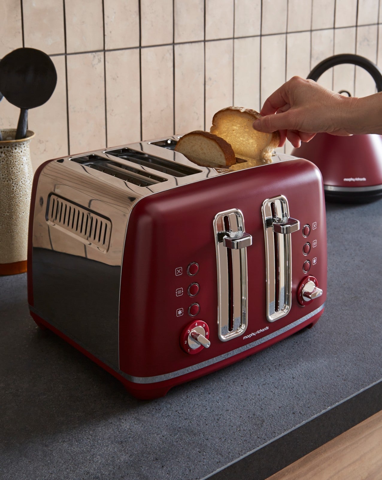 Morphy Richards Accents Rhubarb Kettle & 4 Slice Toaster Bundle Limited Edition17