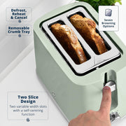 Swan Windsor Kettle and 2 Slice Toaster Breakfast Bundle Set in Sage Green5