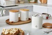 Swan Fjord White Jug Kettle Toaster plus Nordic Microwave Breadbin Canisters Set7