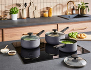 Morphy Richards 3 Piece Pan Set Grey Recycled Aluminium Saucepan Set 8590021