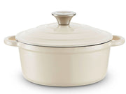 Barbary & Oak Foundry 20cm Round Casserole Pan Cast Iron in Camembert Cream