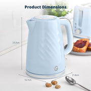Swan Windsor Blue 1.7L 3kW Rapid Boil Kettle Cordless SK14611BLU Chrome Accents1