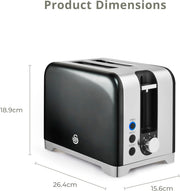 Swan Solace Black Kettle Toaster Breadbin Canisters Matching Kitchen  Set of 613