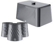 Swan Windsor Grey Breadbin and Canisters Matching Kitchen Storage Set0