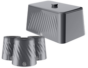 Swan Windsor Grey Breadbin and Canisters Matching Kitchen Storage Set0