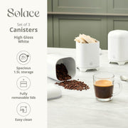 Swan Solace White Breadbin 3 Canisters Matching Kitchen Storage Set Chrome Trim2