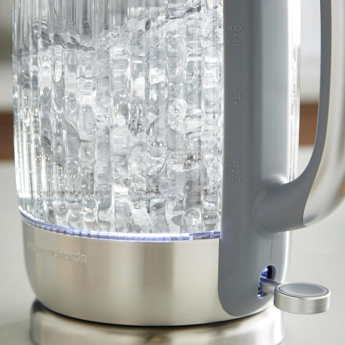 Morphy Richards Lantern Smoked Glass 1.5L 3KW Ribbed Jug Kettle2