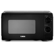 Tower Microwave Black 20L 800W 5 Power Levels Defrost Function T24044BLK0