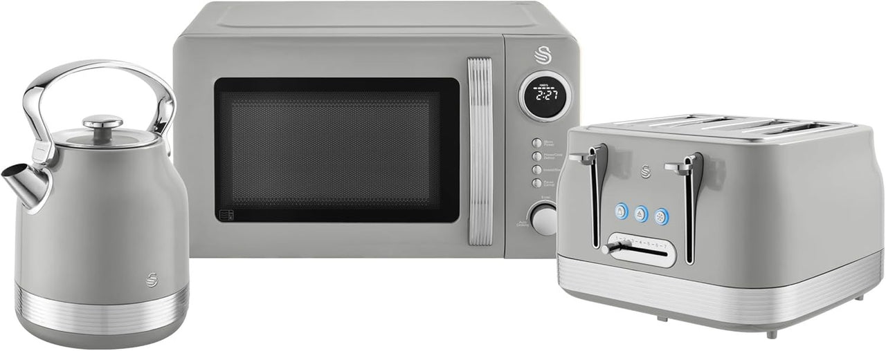 Swan Retro Revive Grey Kettle Toaster Microwave Bundle Stovetop Design Kettle0