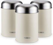 Tower  Infinity Tea Coffee Sugar Canisters in Pebble Kitchen Storage T826101PEB0