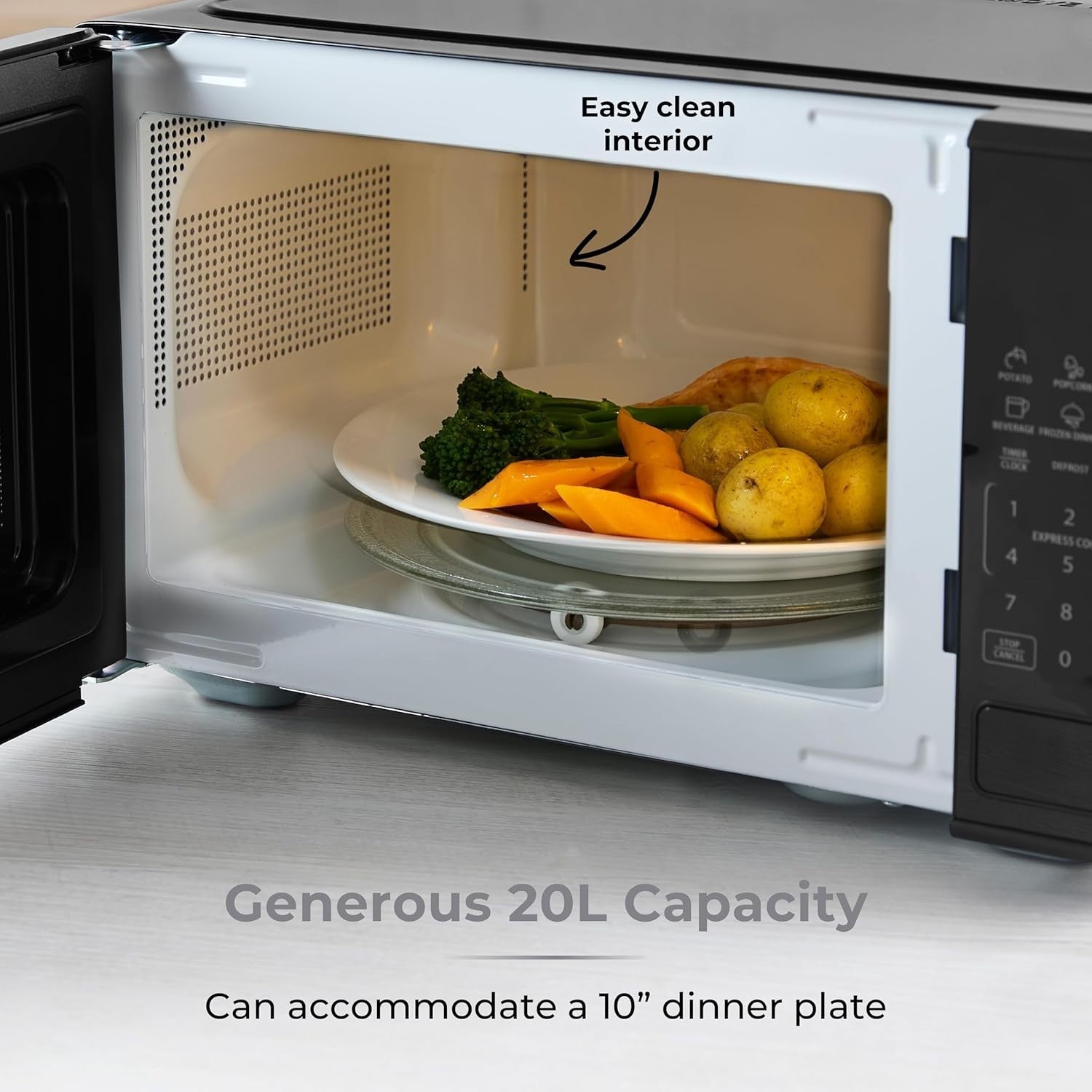 Tower Solitaire Black Kettle 2 Slice Toaster & Microwave T24045BLK Matching Set14