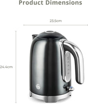 Swan Solace Graphite  Kettle & 2 Slice Toaster High Gloss Finish & Chrome Trim12