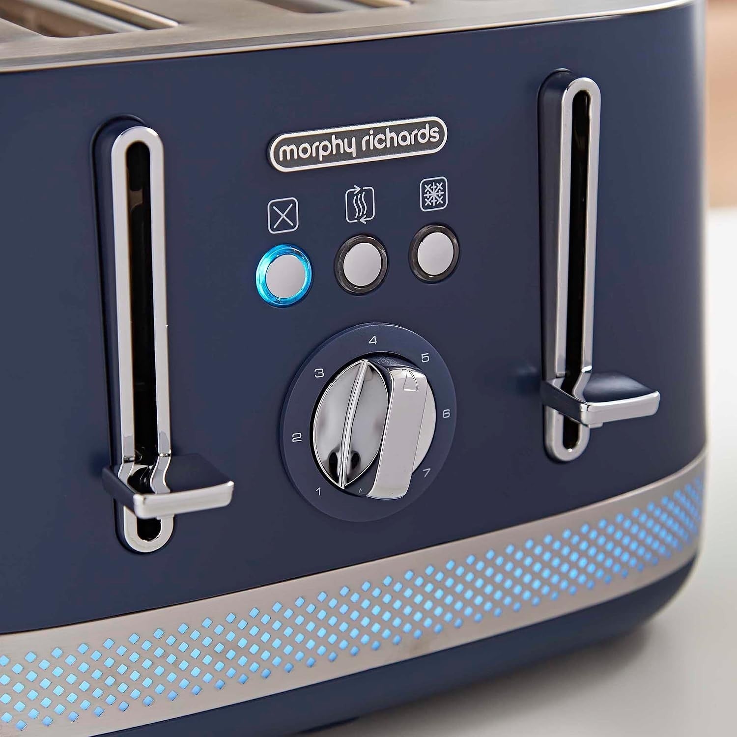 Morphy Richards Illumination Navy Peony 1.7L Jug Kettle & 4 Slice Toaster Set6