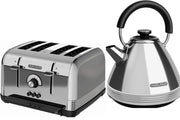 Morphy Richards Venture Retro Polished Steel Pyramid Kettle & 4 Slice Toaster