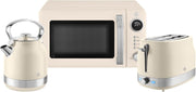 Swan Retro Revive Cream Stovetop Kettle 2 Slice Toaster Microwave Bundle Set0
