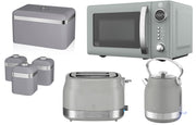 Swan Retro Revive Grey Stovetop Kettle Toaster Microwave Breadbin Canisters Set0