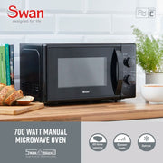Swan Hexton Black Kettle, 2 Slice Toaster and 20L 800W Microwave Kitchen Set17