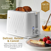 Swan Hexton White Kettle 2 Slice Toaster Plus 20L Digital Microwave SM4421WHT4