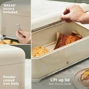 Swan Solace Cream Breadbin Canisters Kitchen Storage Set Chrome Trim4