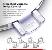 Tower Mirage White Digital Kettle Variable Temperature Control 1.7L T10087WHT3