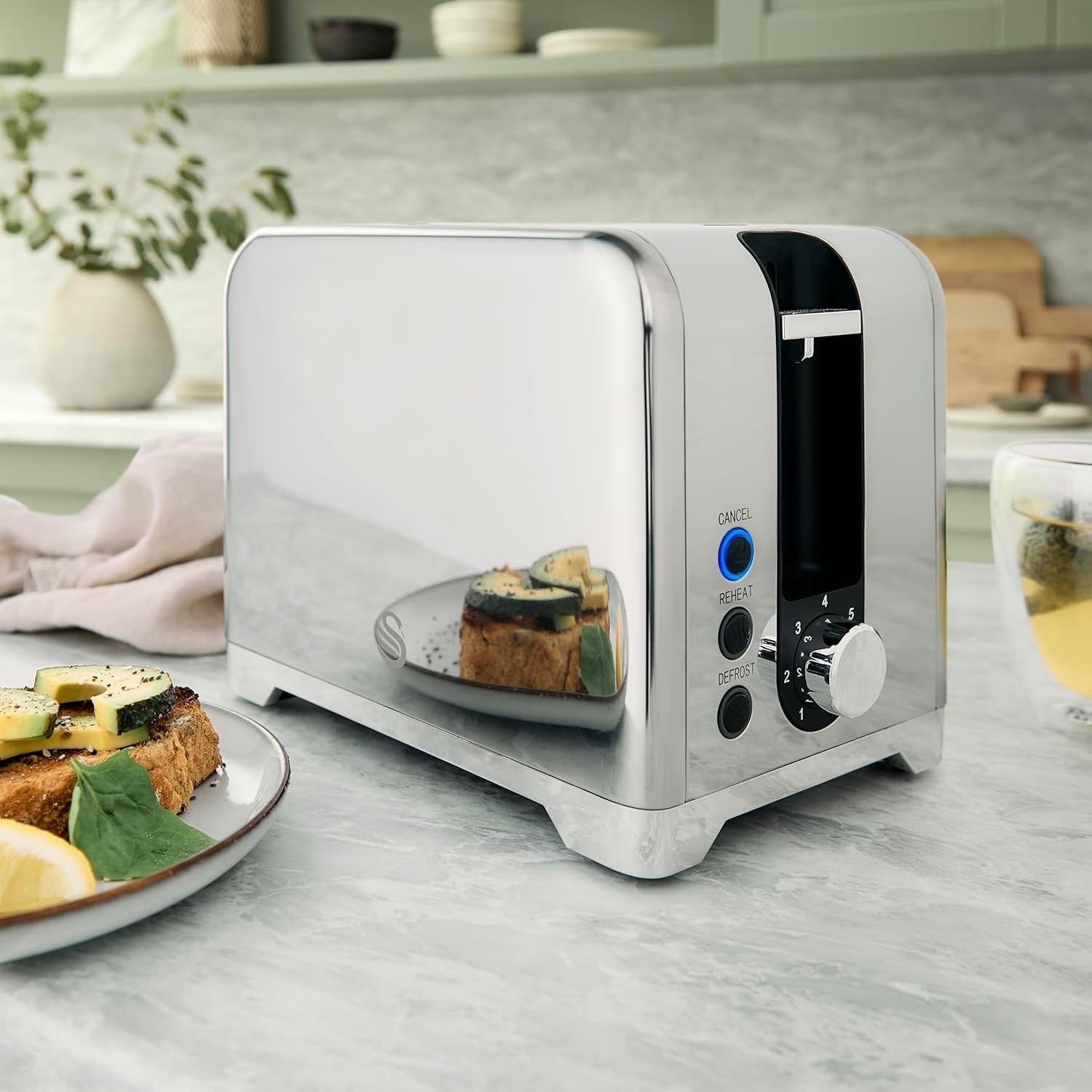 Swan Solace Stainless Steel Kettle & Toaster Silver Gloss Finish & Chrome Trim7