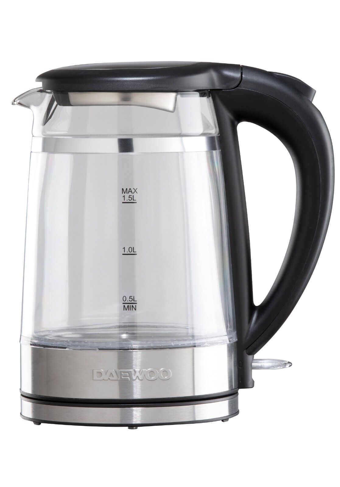 Daewoo Cool Touch Transparent 1.5L Glass Kettle with Light Up LED SDA2539GE