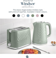 Swan Windsor Kettle and 2 Slice Toaster Breakfast Bundle Set in Sage Green1