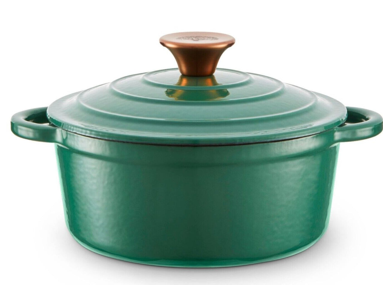 Barbary & Oak Foundry 20cm Round Casserole Pan Cast Iron in Verdigris Green
