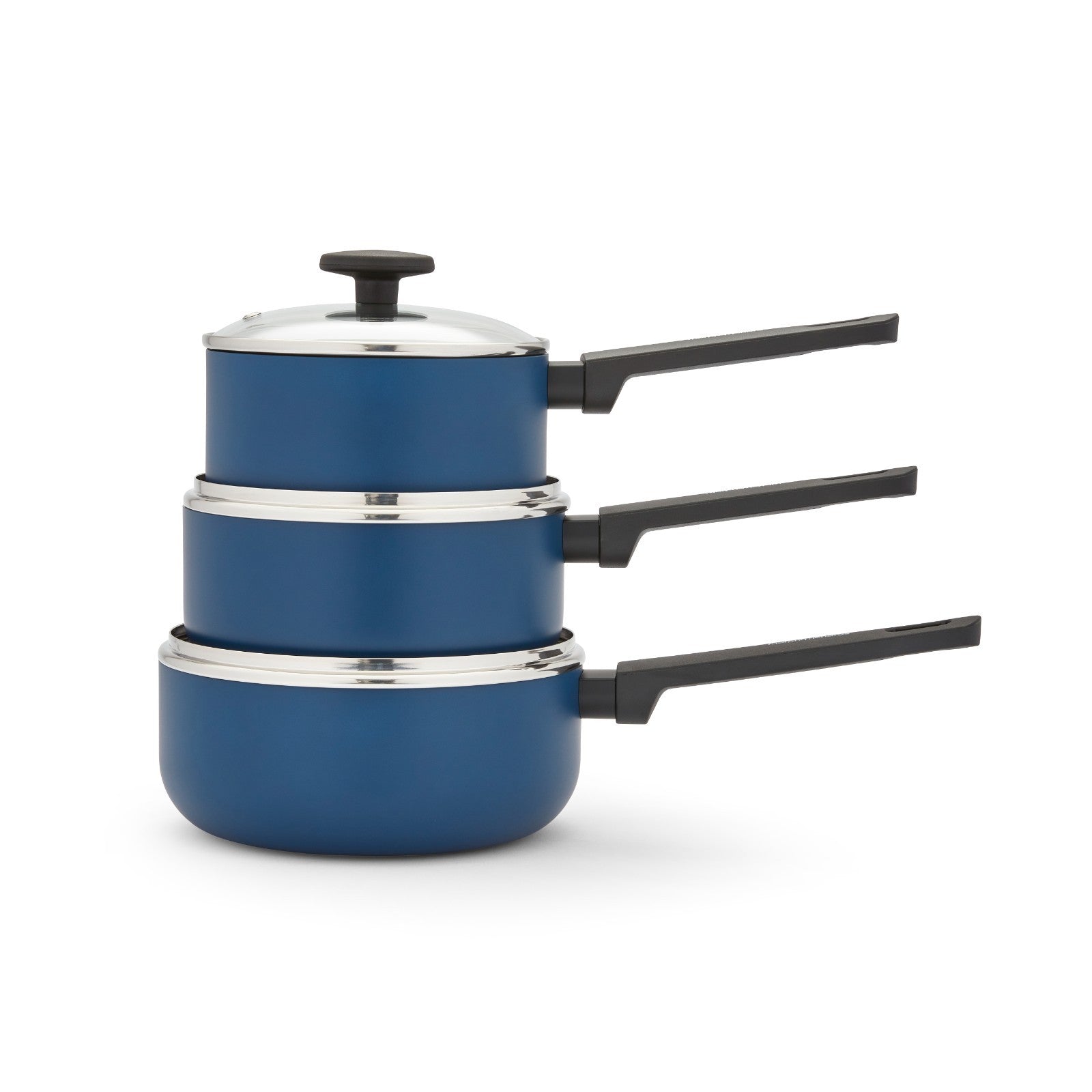 Morphy Richards 3 Piece Pan Set Navy Recycled Aluminium Saucepan Set 8590011