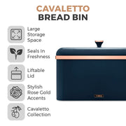 Tower Cavaletto Blue Kettle Toaster Microwave Matching Kitchen Storage Set of 813