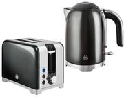 Swan Solace Graphite  Kettle & 2 Slice Toaster High Gloss Finish & Chrome Trim0