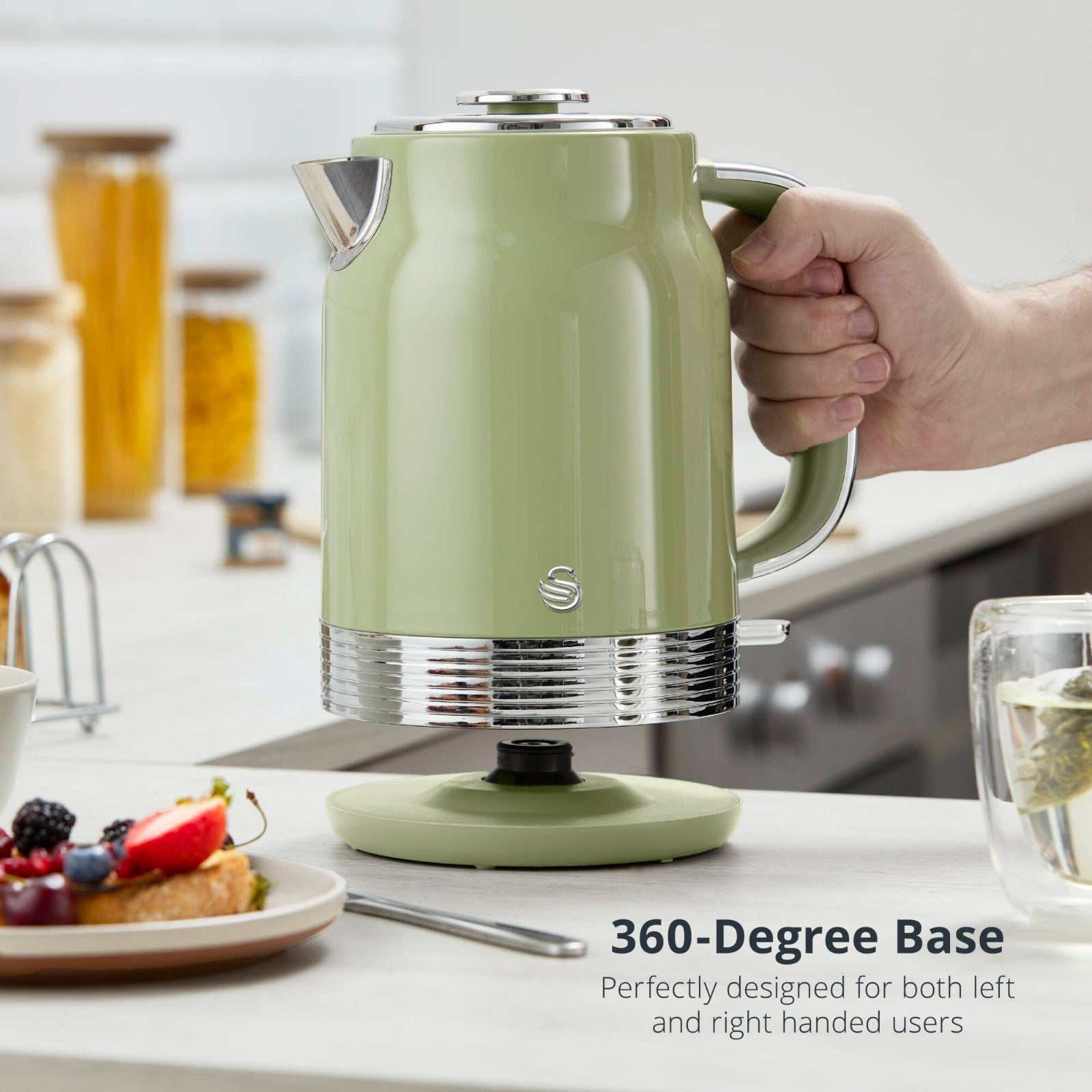 Swan Retro Green Kitchen Set Kettle Toaster & 4.5L Digital Air Fryer Bundle Set7