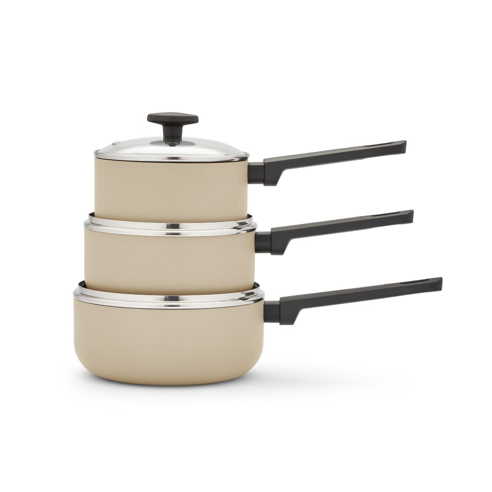 Morphy Richards 3 Piece Pan Set Cream Recycled Aluminium Saucepan Set 8590039